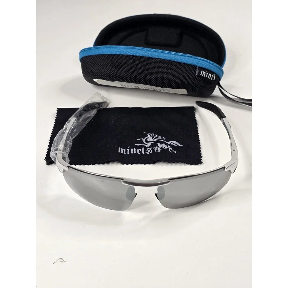 MINCL Sunglasses Frames Mens With Case And‎ Lens Cloth NWT New Beach Summer
